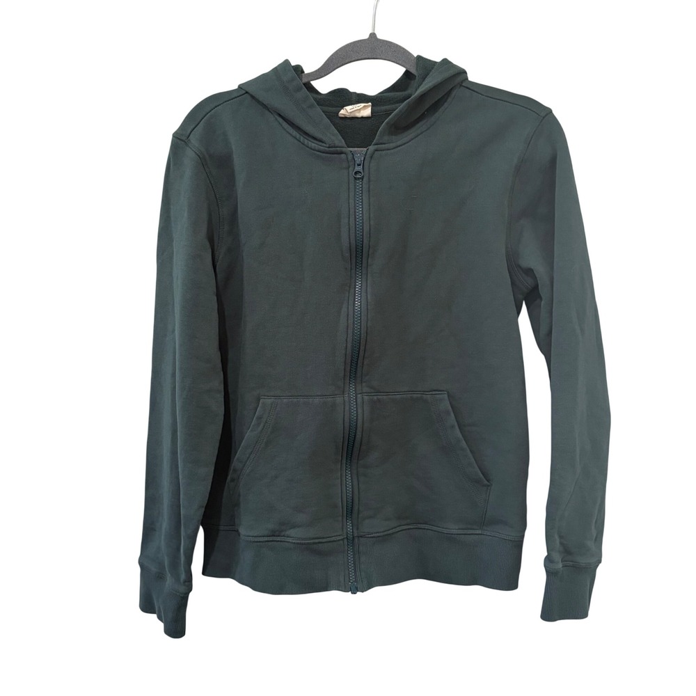 Pact Brushed Fleece Full Zip Hoodie Women Medium Green Organic Cotton Jacket